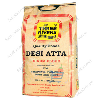 Three Rivers Desi Atta,20 Lb