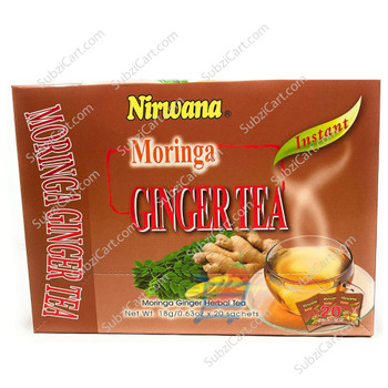 Nirwana Instant Moringa Ginger Tea, 20 Sachets