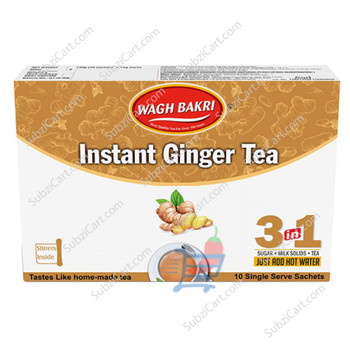 Wagh Bakri Instant Ginger Tea Un Sweetened ,140 Grams