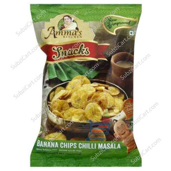Ammas Kitchen Banana Chilli Masala Chips, 200 Grams