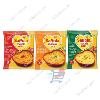 Saffola Oats(Veggie Twist, Peppy Tomato, Classic Masala), 38 Grams/Each(Value Pack)