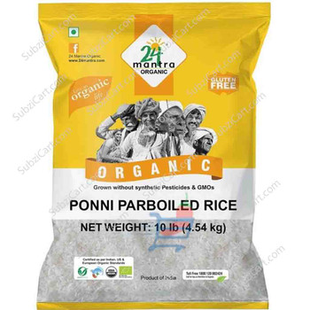 24 Mantra Organic Ponni  Parboiled Rice, 10 Lb