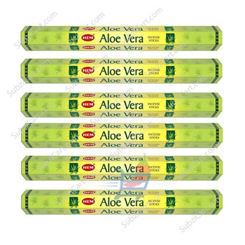 Hem Aloe Vera Incense Sticks, 1 Box Of 6