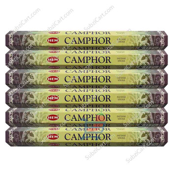 Hem Camphor Incense Sticks, 1 Box Of 6