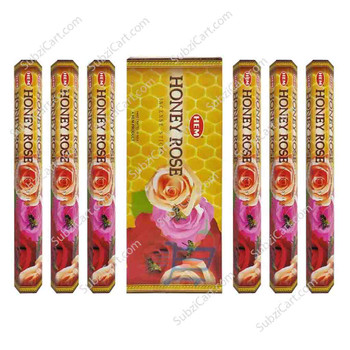 Hem Honey Rose Incense Sticks, 1 Box Of 6