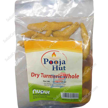 Pooja Hut Dry Turmeric Whole, 100 Grams