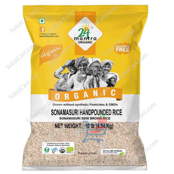 24 Mantra Organic Sona Masuri Handpounded Rice, 10 Lb