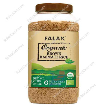 Falak Organic Brown Basmati Rice Jar, 4 Lb
