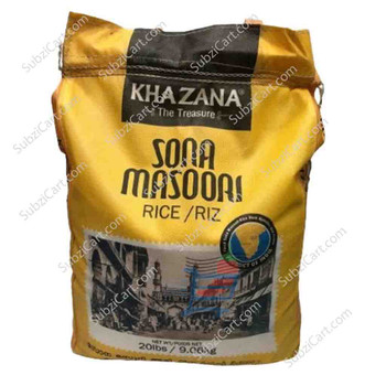 Khazana Sona Masoori Rice, 20 Lb
