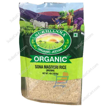 Sukhianna Organic Sona Masoori Rice, White, 4 Lb