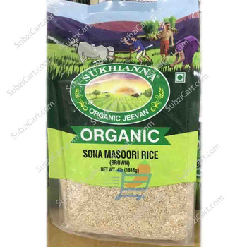 Sukhianna Organic Sona Masoori Rice (Brown), 4 Lb