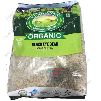 Sukhianna Organic Black Eye Bean Whole, 7 Lb