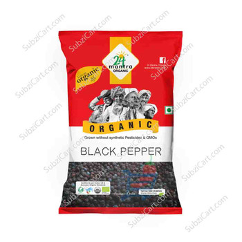 24 Mantra Organic Black Pepper Whole, 100 Grams