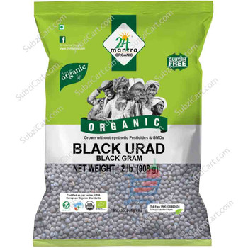 24 Mantra Organic Black Urad, 908 Grams