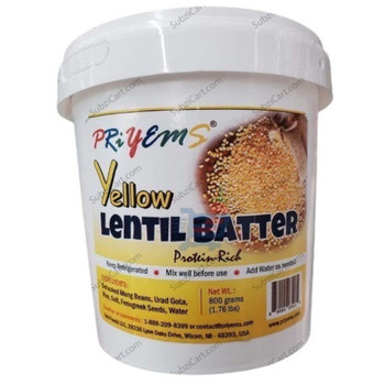Priyems Yellow Lentil Batter, 800 Grams