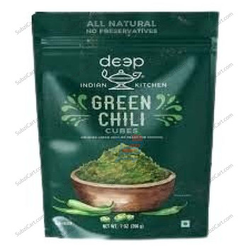 Deep Green Chili Cubes, 200 Grams