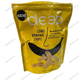 Deep Long Banana Chips Black Pepper, 200 Grams