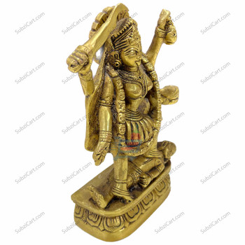 Rudra Kali Matha Brass Idol, (Height 6.5", Width 3.25")
