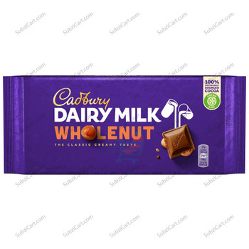 Cadbury Dairy Milk Wholenut, 180 Grams