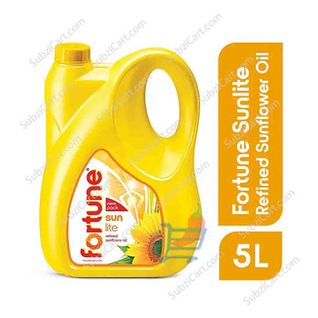 Fortune Refined Sunflower Oil, 5 Lit