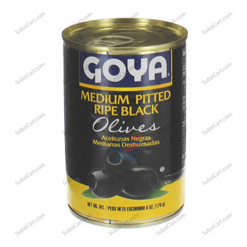 Goya Medium Pitted Ripe Black Olives, 6 Oz