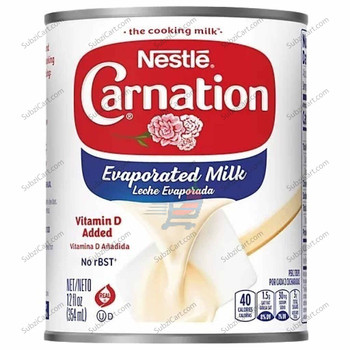Nestle Carnation Evaporated Dat Free Milk, 345 Grams