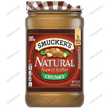 Smuckers Natural Peanut Butter Chunky, 1 LB