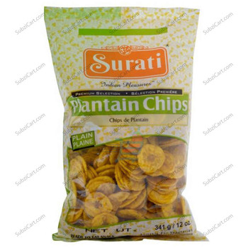 Surati Plantain Chips Plain, 12 Oz