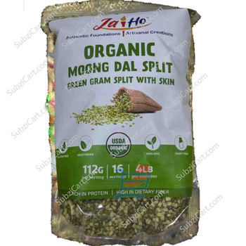 JaiHo Organic Moong Dal Split, 4 Lb