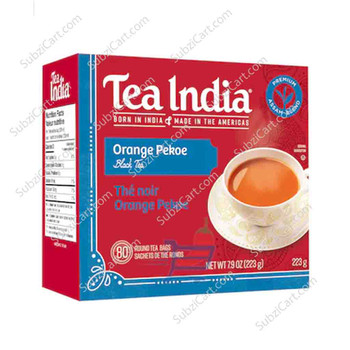 Tea India Orange Pekoe Black Tea Round Bags (80 Count), 223 Grams