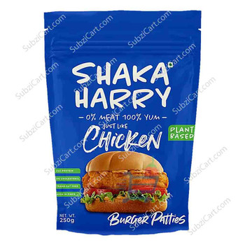 Shaka Harry Frozen Plant Based Chek'n Burger Patties, 250 Grams