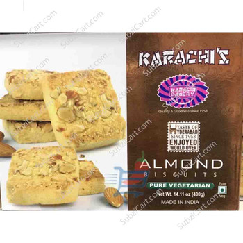 Karachi Bakery Almond Biscuits(Pure Vegetarian), 400 Grams