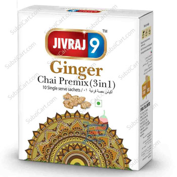 Jivraj9 Ginger Chai Premix(3 In 1)(10 Sachets), 240 Grams
