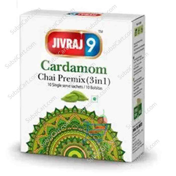 Jivraj9 Cardamom Chai Premix(3 In 1)(10 Sachets), 240 Grams