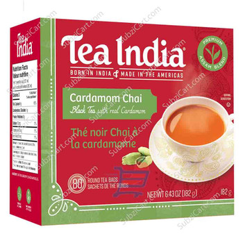 Tea India Cardamom Chai(80 Bags), 182 Grams