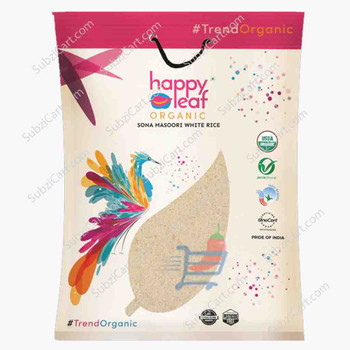 Happy Leaf Orgnaic Sona Masoori Rice White , 20 Lb