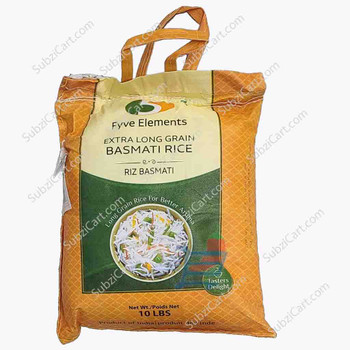 Fyve Elements Ex Long Basmati Rice, 10 Lb