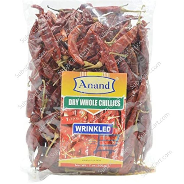 Anand Dry Whole Chillies Wrinkle, 200 Grams