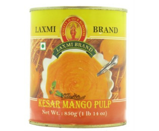 Laxmi Kesar Mango Pulp, 850 Grams (Pack Of 6)