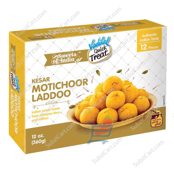 Vadilal Kesar Motichoor Laddoo, 12 Oz