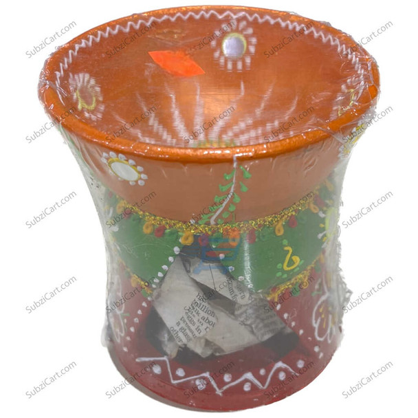 Clay Diya with Tri Colour