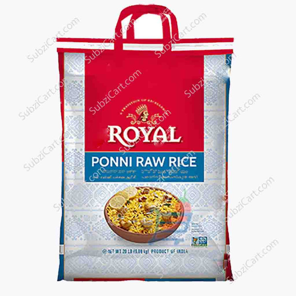 Royal Ponni Raw Rice, 20 Lb