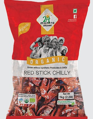 24 Mantra Red Stick Chilly, 100 Grams