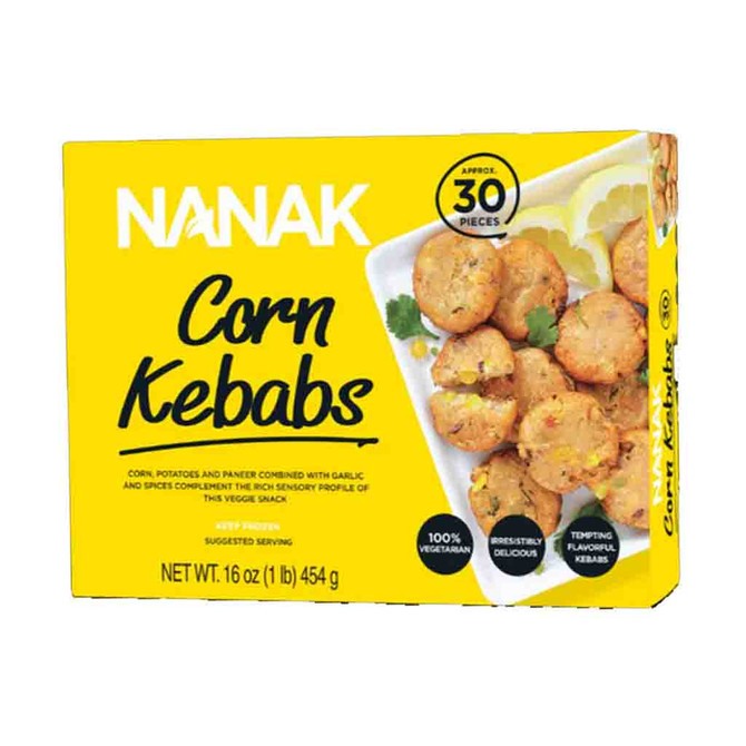 Nanak Corn Kebabs Frozen, 454 Grams