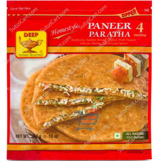 Deep Paneer Paratha, 4 Pieces Frozen, 368 Grams