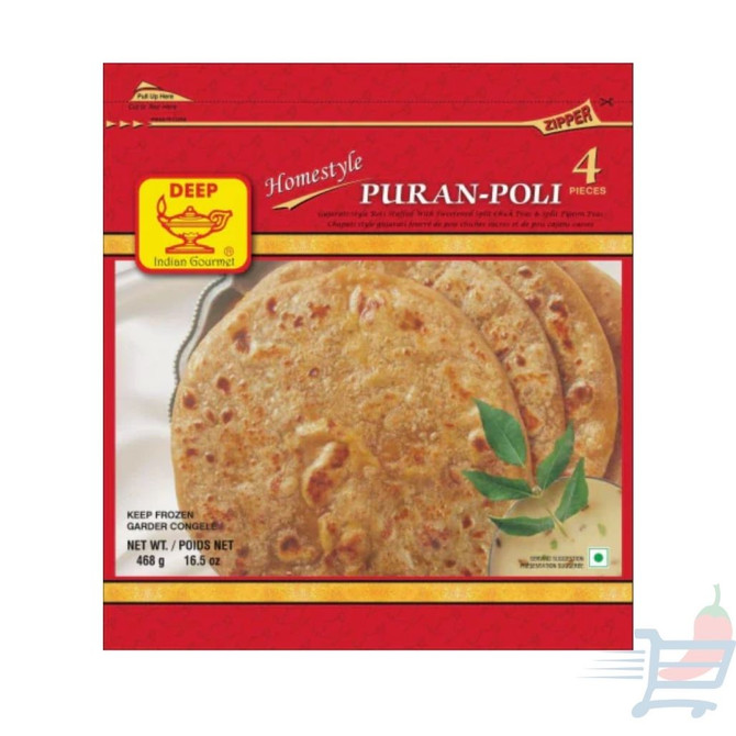 Deep Puran Poli(4 Pices) Frozen, 468 Grams