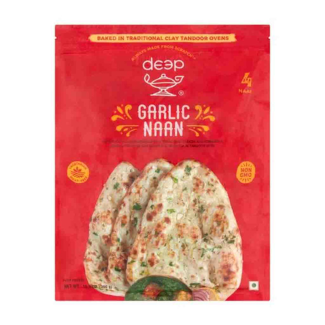Deep Garlic Naan(4 Pieces) Frozen, 10.6 Oz