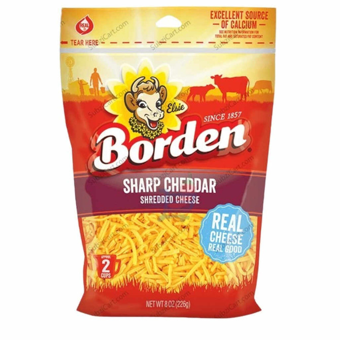 Borden Sharp Cheddar Frozen, 226 Grams