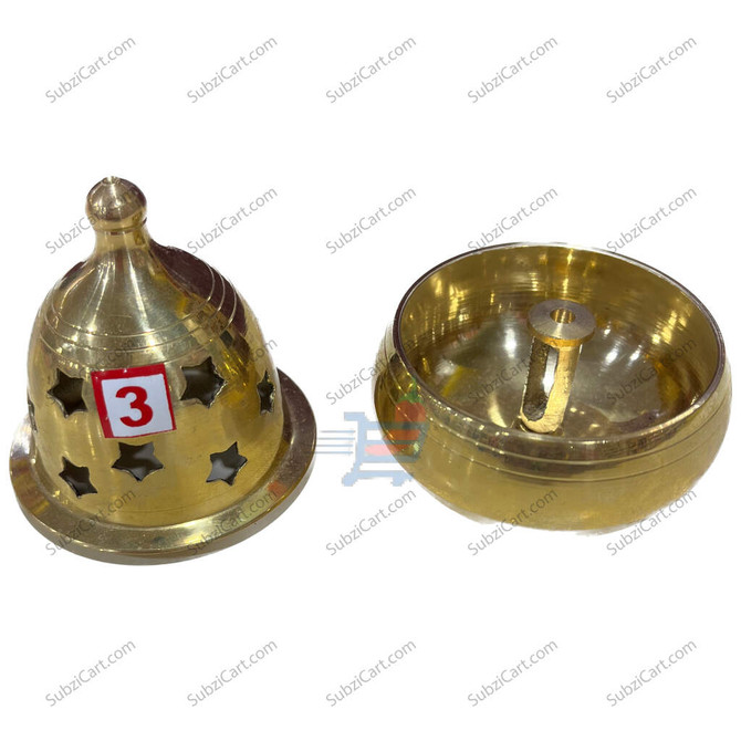 Diya With Dome Size 3, (Height 4", Dia 3")