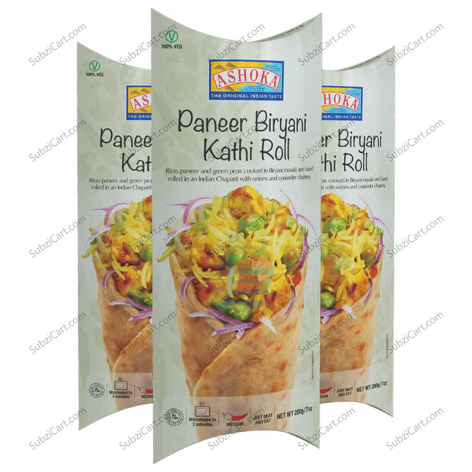 Ashoka Paneer Biryani Kathi Roll Frozen, 200 Grams
